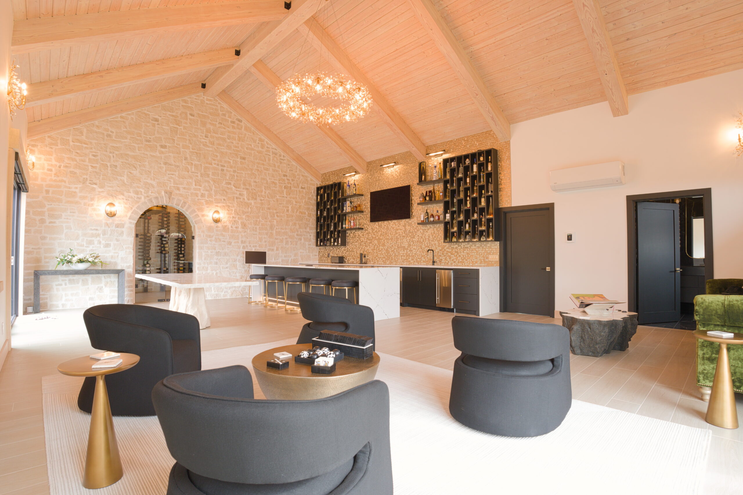 Finished interior with rustic details